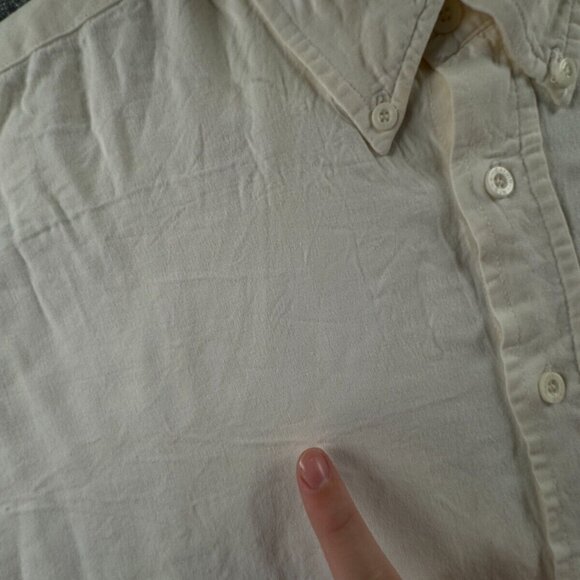 Calvin Klein Long Sleeve Button Up Shirt Men Size 100 (XL) Ivory Soft Viscose ** - Picture 13 of 16